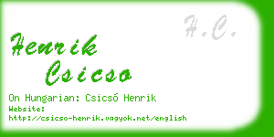 henrik csicso business card